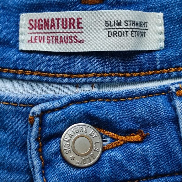 Signature by Levi Strauss jeans men's size W34/L30 denim blue slim straight - Picture 6 of 16